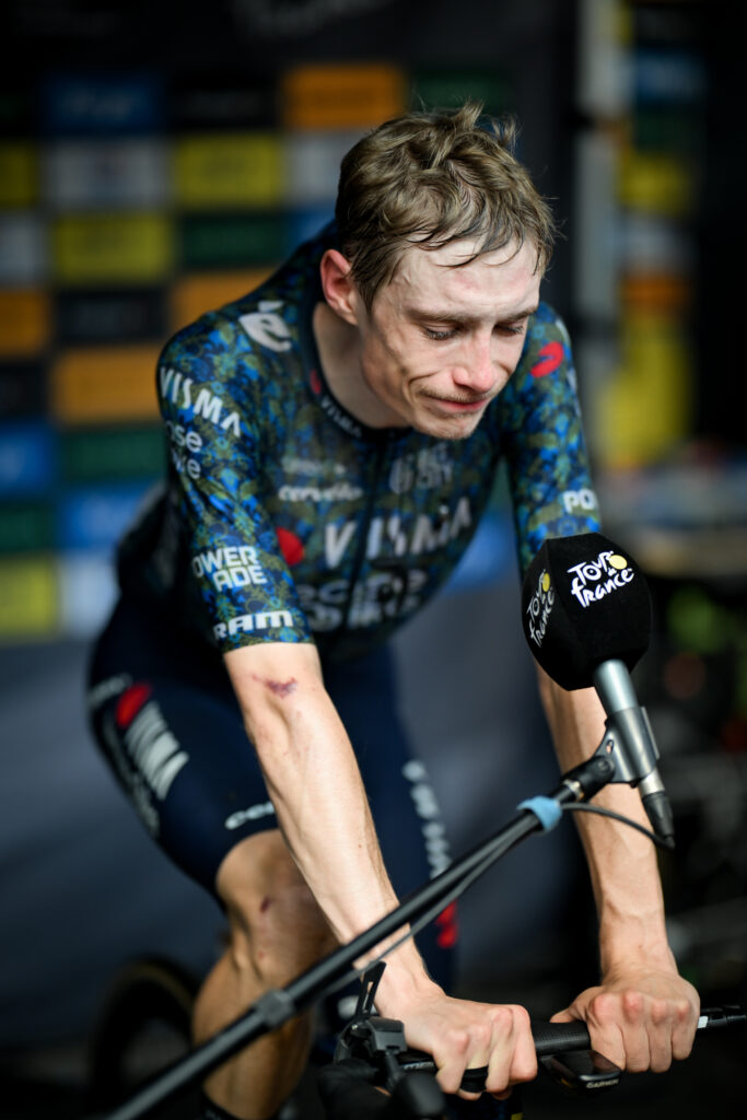 Jonas Vingegaard après sa victoire. Photo A.S.O./Billy Ceusters